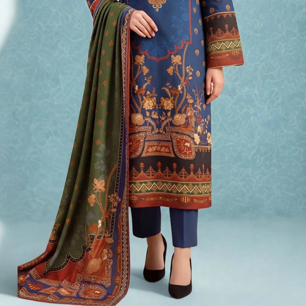 Printed 3-Piece Linen Suit