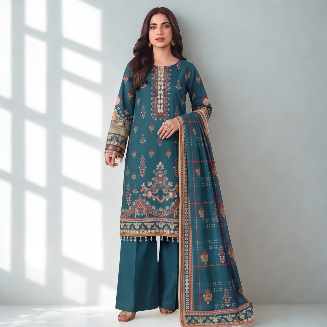 Printed 3-Piece Linen Suit