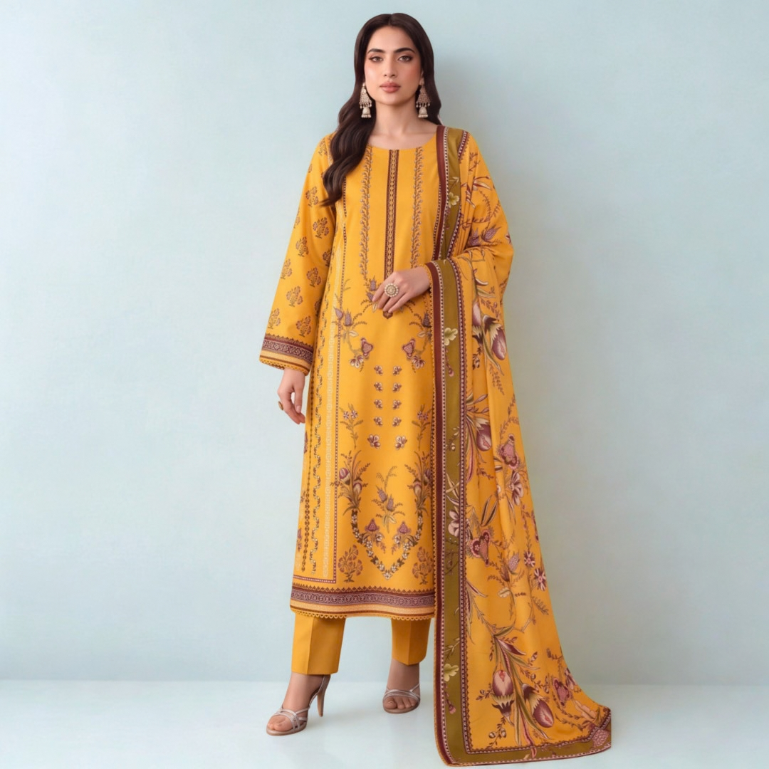 Printed 3-Piece Linen Suit